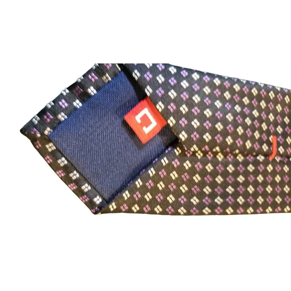 Chaps Boy Suit Neck Tie Black Purple Geometric‎ Clip On Holiday Church Designer